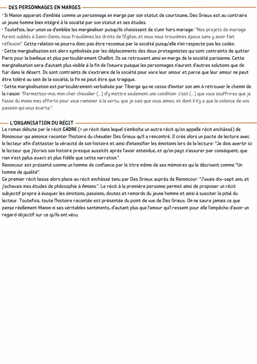 Manon Lescaut
LES THÈMES ET LEUR CITATIONS
UNE HISTOIRE D'AMOUR
• Manon et Des Grieux, issus de deux mondes bien différents, vont être réuni