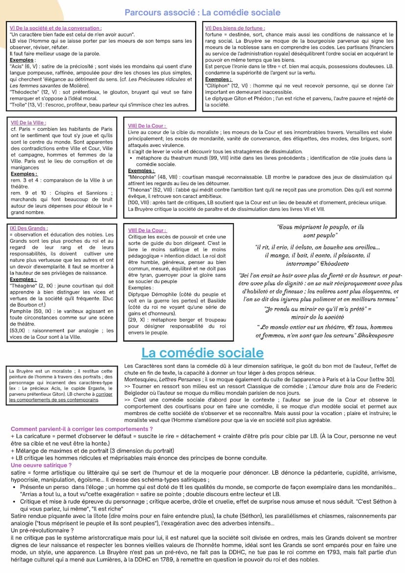 Les · Caractères où les moeurs de ce siècle.
Comédie
= pièce de tonalité comique, qui cherchent
à susciter le rire des spectateurs, action
p