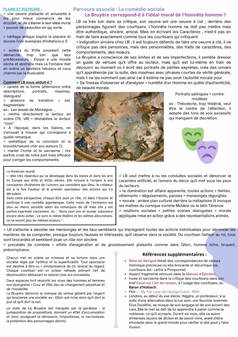 Les · Caractères où les moeurs de ce siècle.
Comédie
= pièce de tonalité comique, qui cherchent
à susciter le rire des spectateurs, action
p