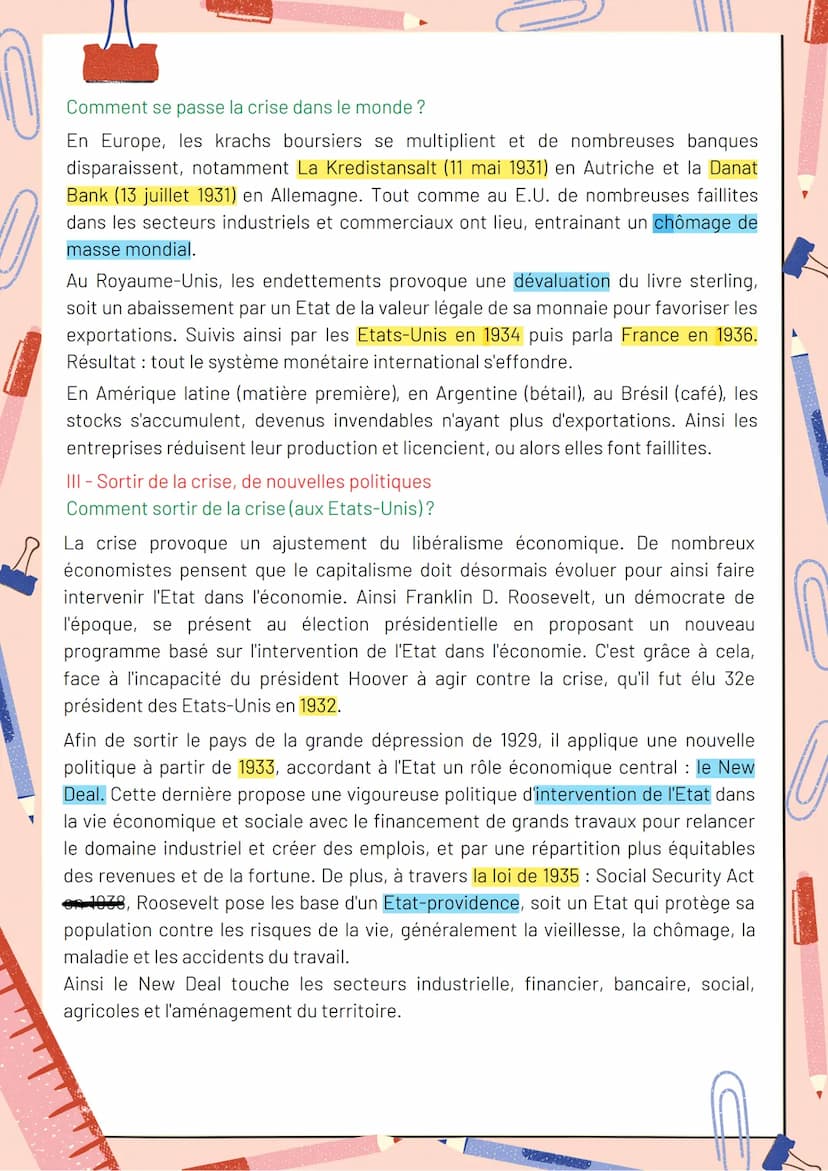 Histoire - Thème 1
Chapitre 1 : L'impact de la crise de 1929, déséquilibres
économiques et sociaux
1- Raconter la crise, quelle place pour l