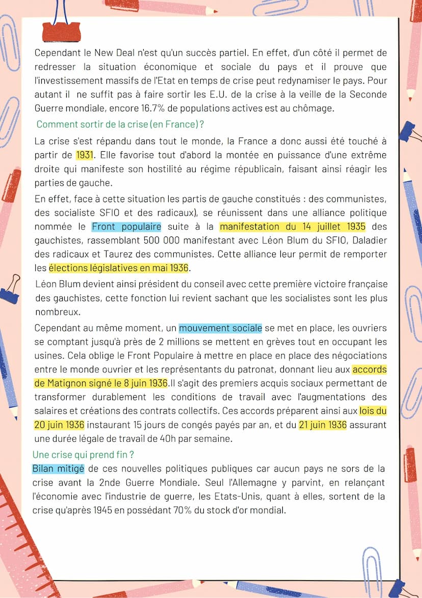Histoire - Thème 1
Chapitre 1 : L'impact de la crise de 1929, déséquilibres
économiques et sociaux
1- Raconter la crise, quelle place pour l
