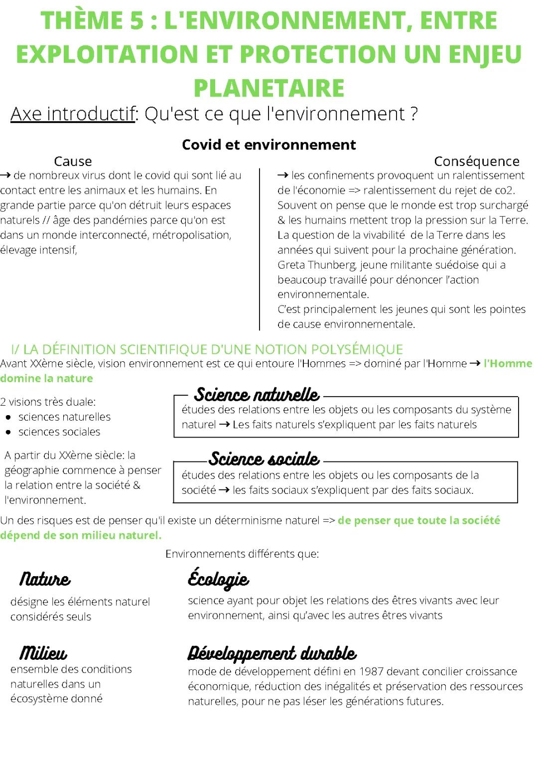 Axe 1 et 2 - Environnement en HGGSP pour Terminale