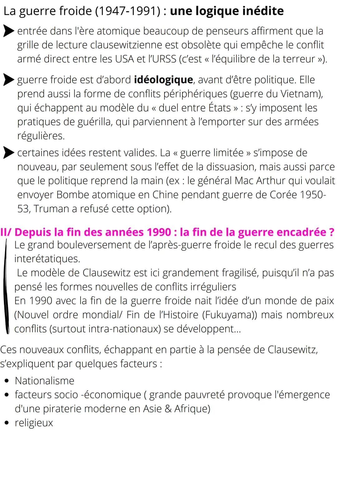 THEME 2 - AXE 1: DIMENSION POLITIQUE
DE LA GUERRE: DES CONFLITS
INTERETATIQUES
AUX ENJEUX
TRANSNATIONAUX
En 1991, l'historien et théoricien 