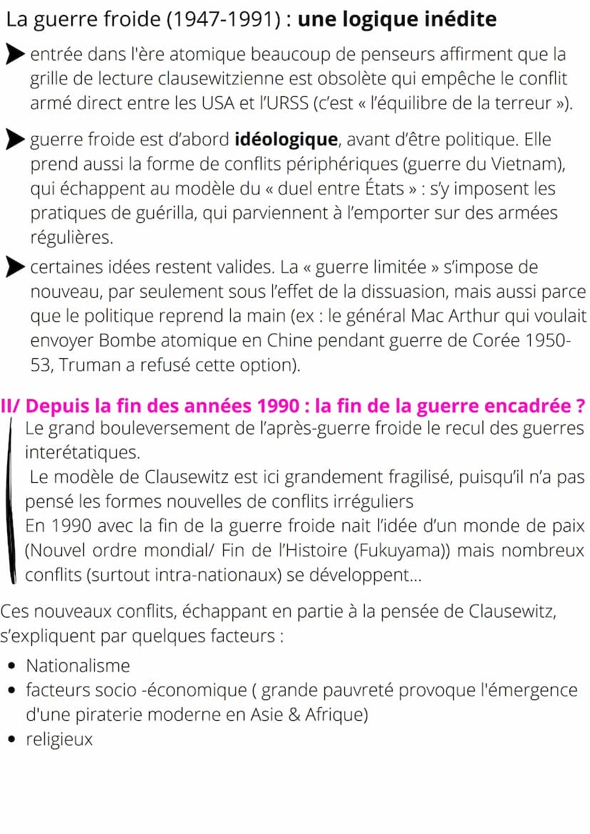 THEME 2 - AXE 1: DIMENSION POLITIQUE
DE LA GUERRE: DES CONFLITS
INTERETATIQUES
AUX ENJEUX
TRANSNATIONAUX
En 1991, l'historien et théoricien 