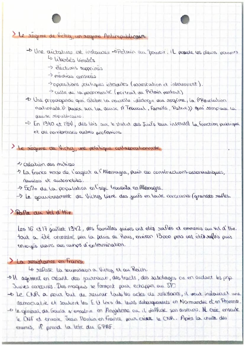 histoire
REGINE DE VICHY, COLLABORATION ET
RESISTANCE
>Definitions
Régime de Vichy regime politique mis en place après l'armistice signé en
