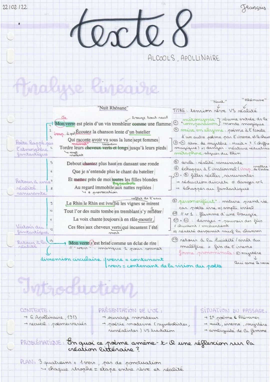 22102122
Analyse linéaire
2
Poéte Rappé par
l'atmosphère
fantastique
Victoir du
fantastique
5
6
Retour à une 7.
réalité
1
rassurante!
8
9
10