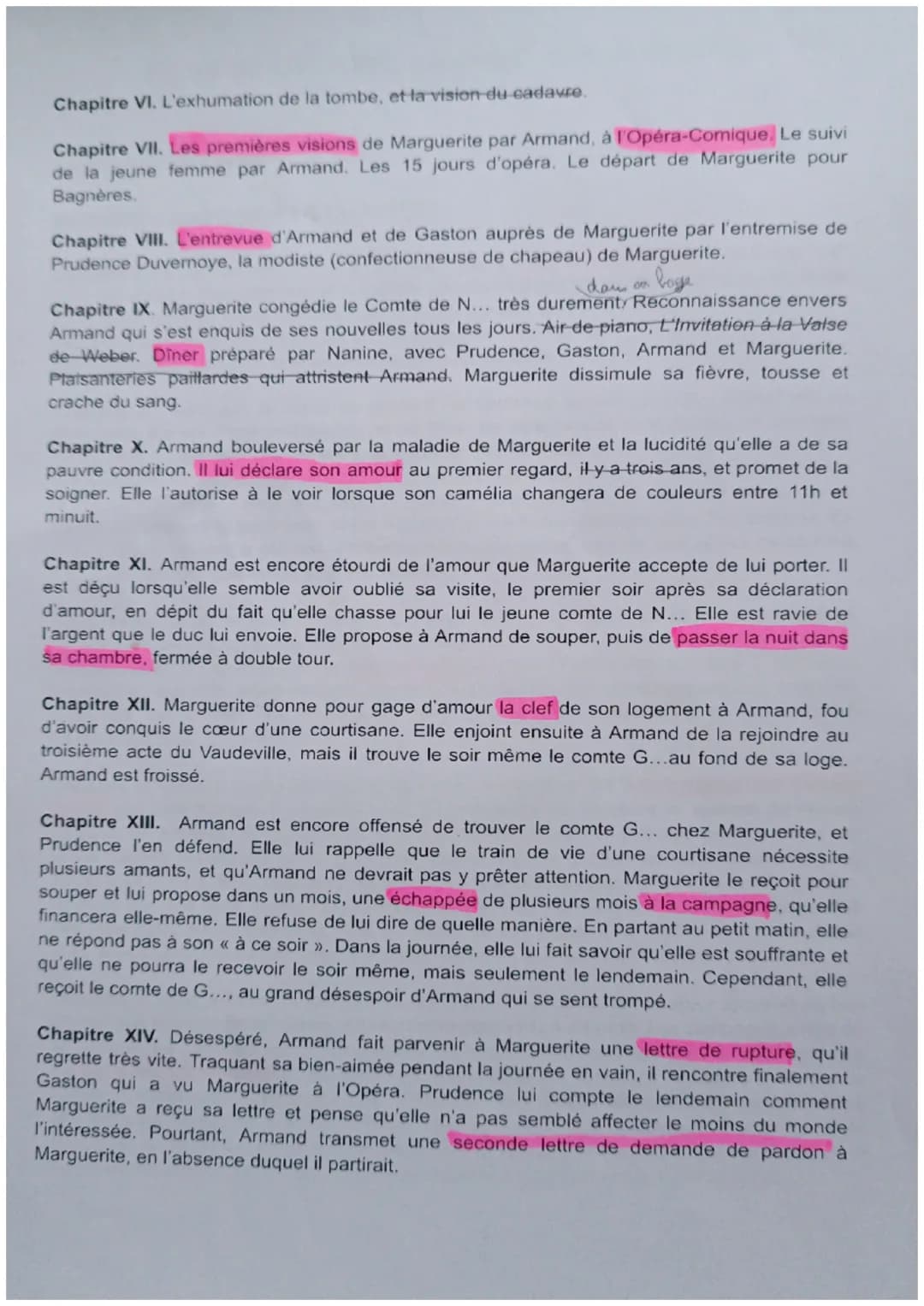 FICHE DE LECTURE, LA DAME AUX CAMÉLIAS
ANNOTER LE LIVRE
RÉSUMÉ CHAPITRE PAR CHAPITRE
Chapitre I. Le narrateur découvre à l'occasion d'une ve