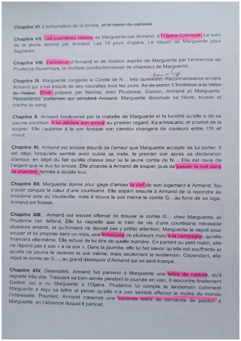 FICHE DE LECTURE, LA DAME AUX CAMÉLIAS
ANNOTER LE LIVRE
RÉSUMÉ CHAPITRE PAR CHAPITRE
Chapitre I. Le narrateur découvre à l'occasion d'une ve
