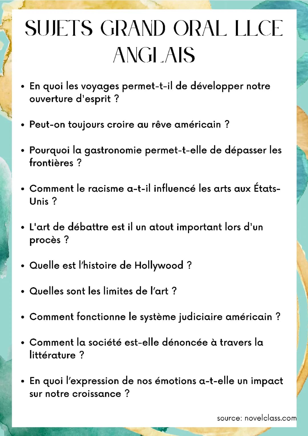 Exemples amusants pour ton Grand Oral LLCE 2024