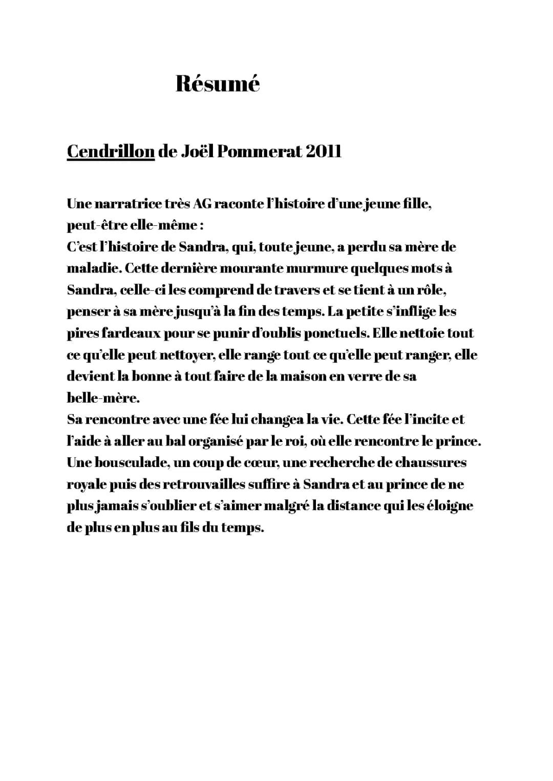Cendrillon Joël Pommerat - Résumé Detaillé et Analyse