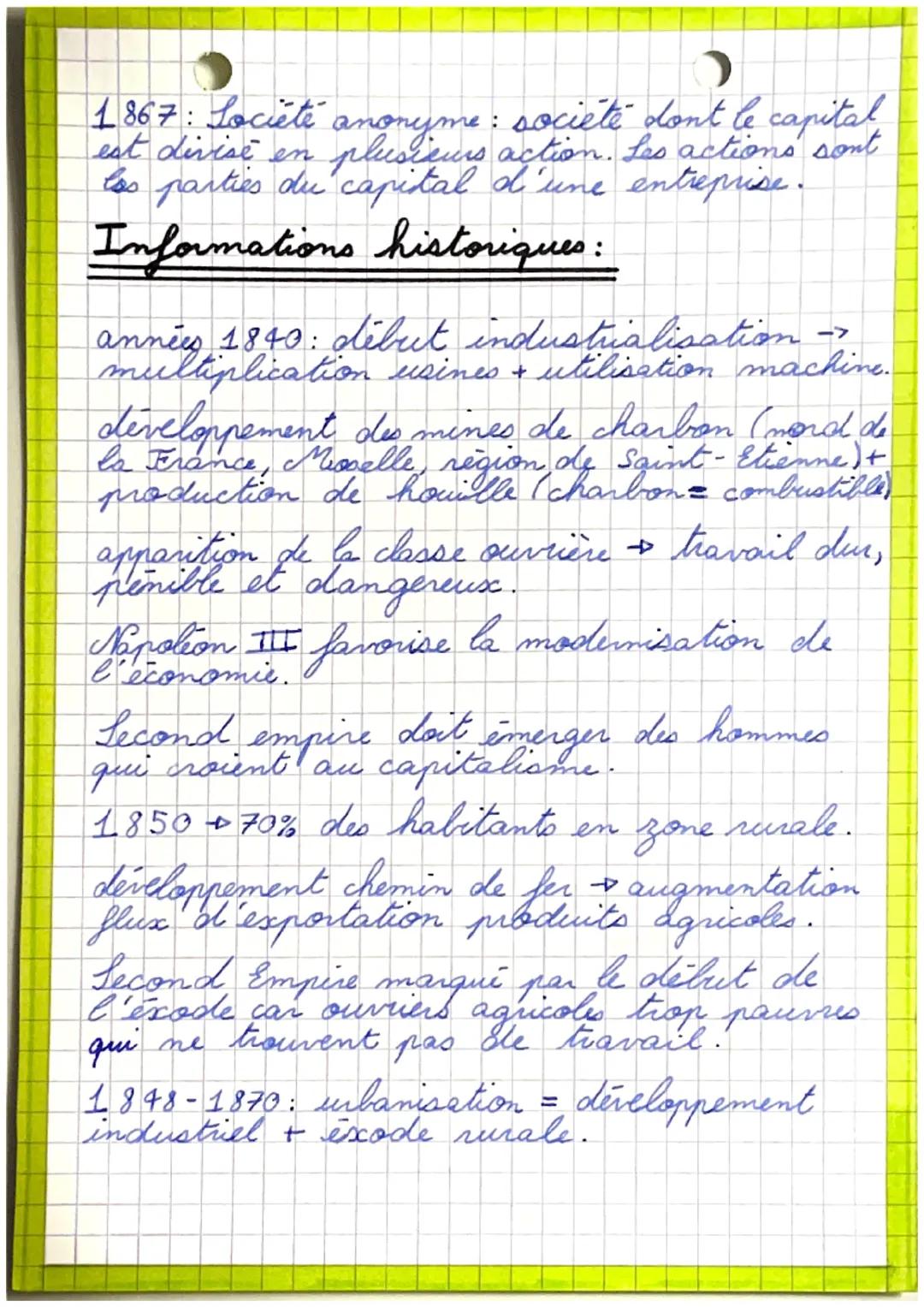 100 TOTR
L'industrialisation et
l'accélération des transformations
et sociales en France
économiques et sociales
(1848-1870)
Définitions:
In