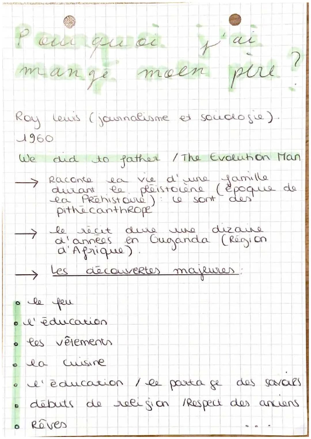 fiche sur Pourquoi j’ai mangé mon père 