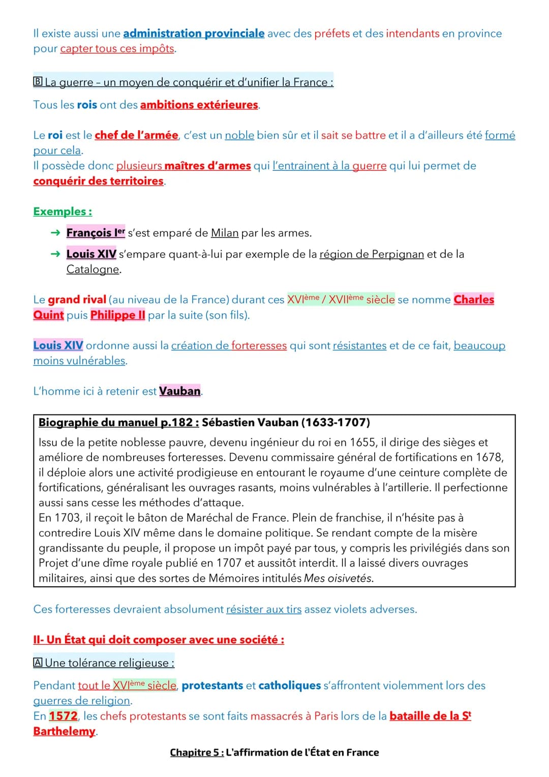 Chapitre 5 : L'affirmation de l'État en France
En ce début du XVIème siècle, le Roi de France est déjà puissant d'une part par ses conquêtes