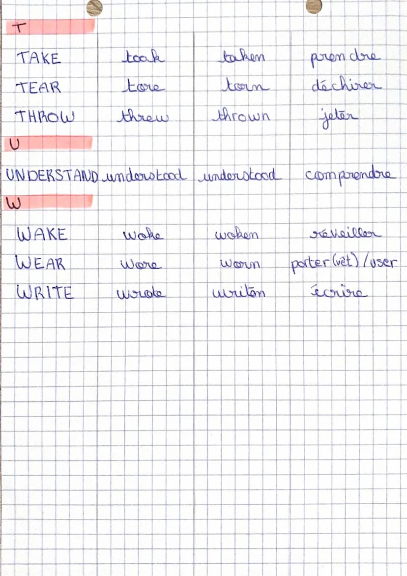 с
∙emytisk
58 vorbes irréguliers (à urmt savoir pour & lycée)
Auxiliaires!
BE
HAVE
B
BECOME
BEGIN
BITE
BLEED
BREAK
BUILD
BUY
CAN
CATCH
CHOOS