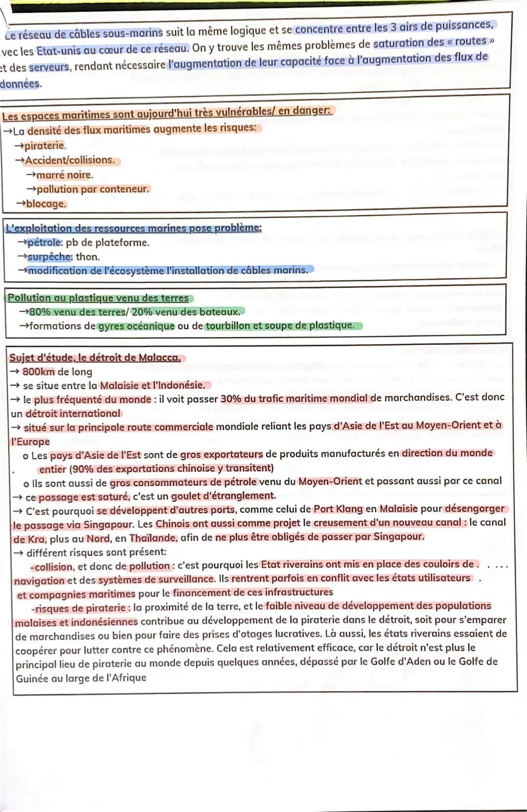 GÉO THÈME 1: MERS ET OCÉANS: AU CŒUR DE LA MONDIALISATION
définitions:
→ Mondialisation processus de mise en relation des lieux, des économi