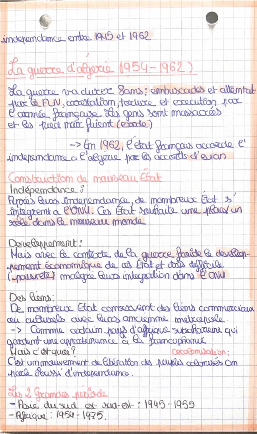 Pustovce
DECOLOTULSATION
imdependemos et mouveau état
Reperts chocomologiques
1947: Indeperdamse de limde/Greation du Pakistan
1955: Comfere