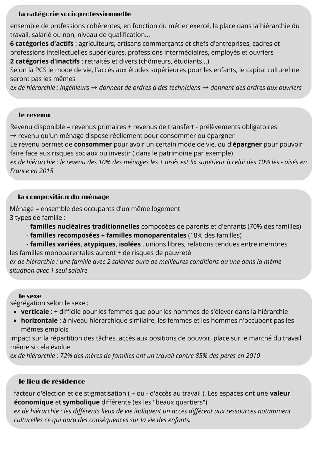 Sociologie
la structure de la société française actuelle
définitions :
groupe sociaux :
groupes au sein desquels il existe des
interactions 