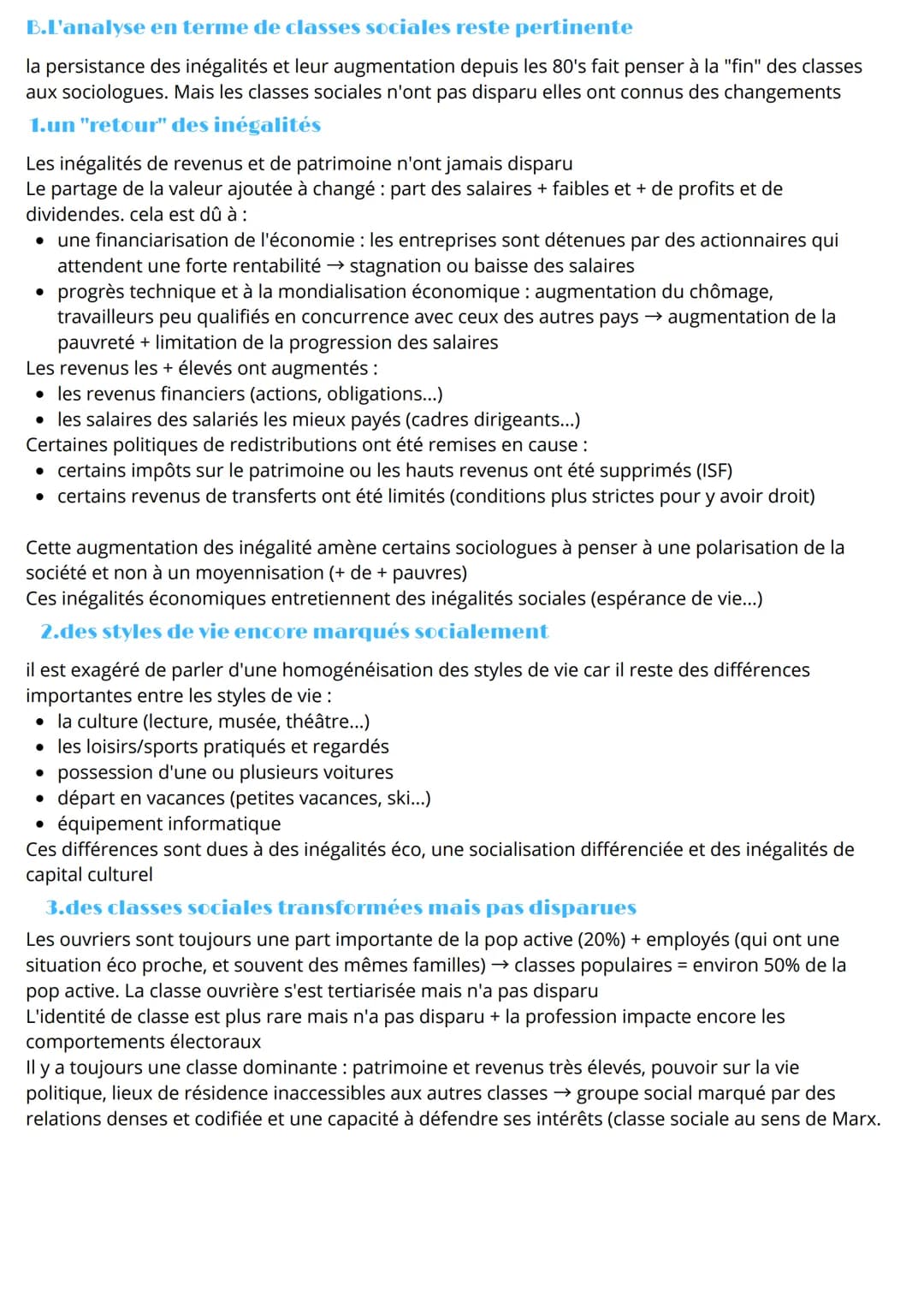 Sociologie
la structure de la société française actuelle
définitions :
groupe sociaux :
groupes au sein desquels il existe des
interactions 