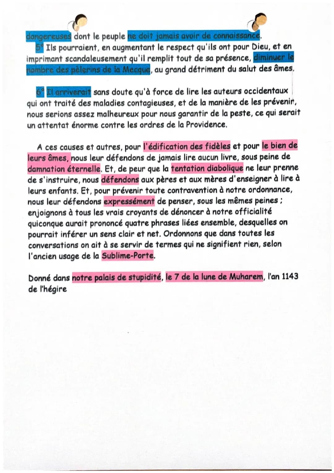De l'horrible danger de la
lecture
VOLTAIRE
Nous Joussouf-Chéribi, par la grâce de Dieu mouphti du Saint-Empire
ottoman, lumière des lumière