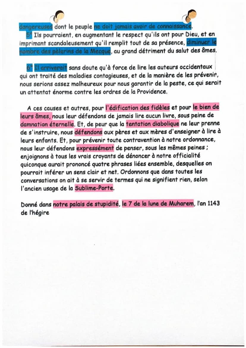 De l'horrible danger de la
lecture
VOLTAIRE
Nous Joussouf-Chéribi, par la grâce de Dieu mouphti du Saint-Empire
ottoman, lumière des lumière