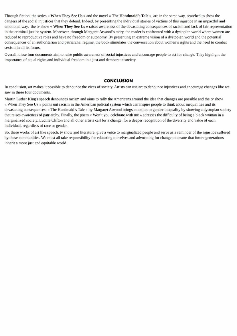 Good afternoon sir/miss. Here is my dossier.
INTRO
During the final year in LLCE, we studied several themes including << Arts and debates ».
