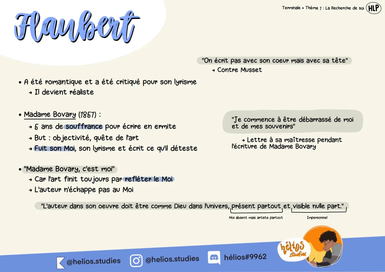 Flaubert
●
A été romantique et a été critiqué pour son lyrisme
→ Il devient réaliste
• Madame Bovary (1857) :
→
5 ans de souffrance pour écr