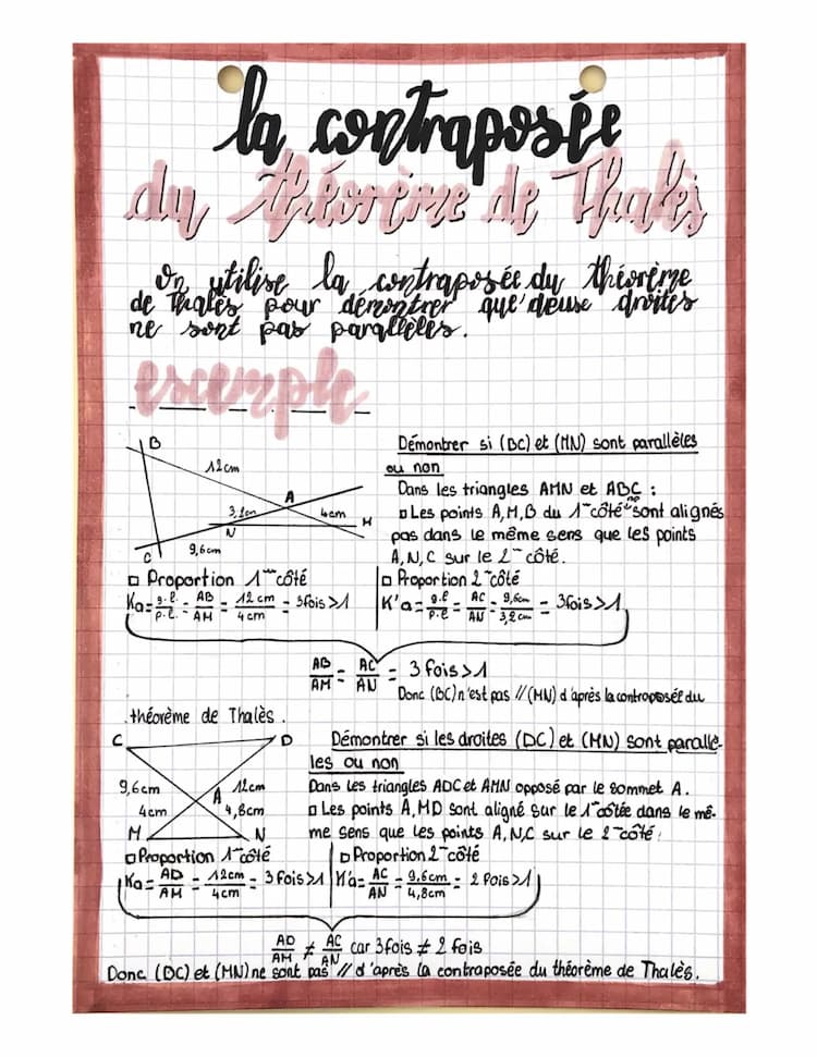 Know théorème de Thalès + réciproque et contraposée  thumbnail