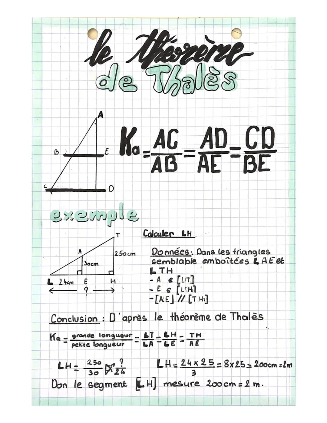 с
la contraposte
dy Aftoncone de Thaks
In utilise la contraposée du théorime
de thates pour démontrer que deuse divites
ne sont pas parallel