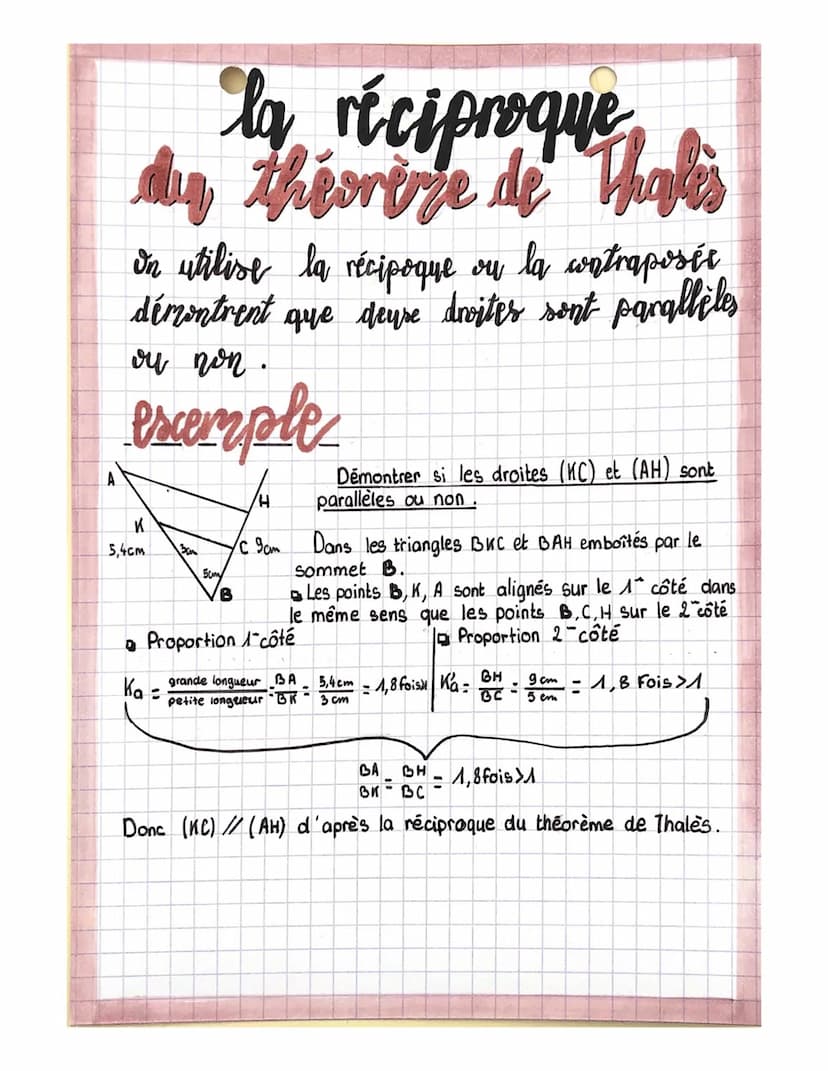 с
la contraposte
dy Aftoncone de Thaks
In utilise la contraposée du théorime
de thates pour démontrer que deuse divites
ne sont pas parallel