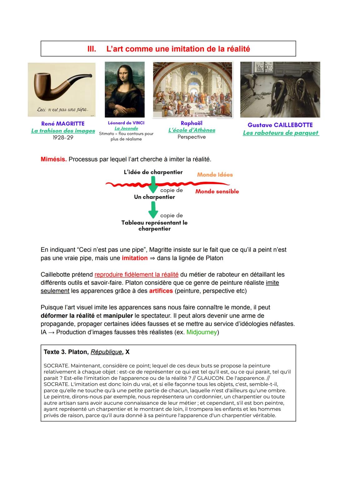 # Chapitre 8: L'art

Notion; L'art

Introduction-
On distingue l'artisanat de l'art (etymologiquement "technê" = savoir-faire pratique)

Art