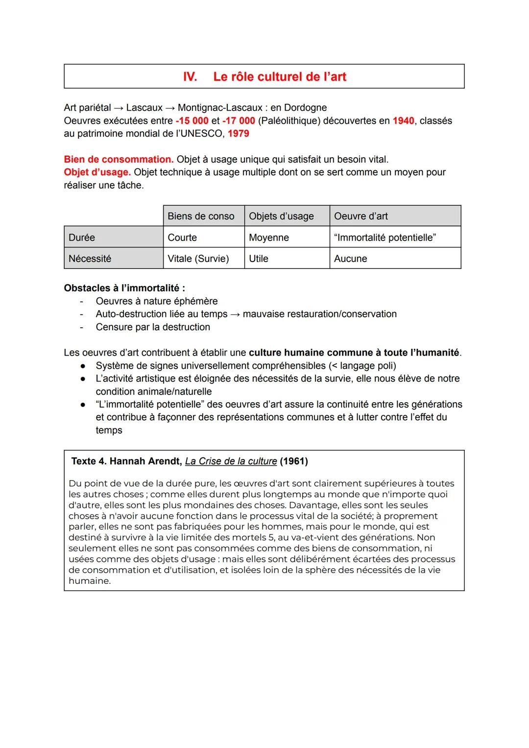 # Chapitre 8: L'art

Notion; L'art

Introduction-
On distingue l'artisanat de l'art (etymologiquement "technê" = savoir-faire pratique)

Art