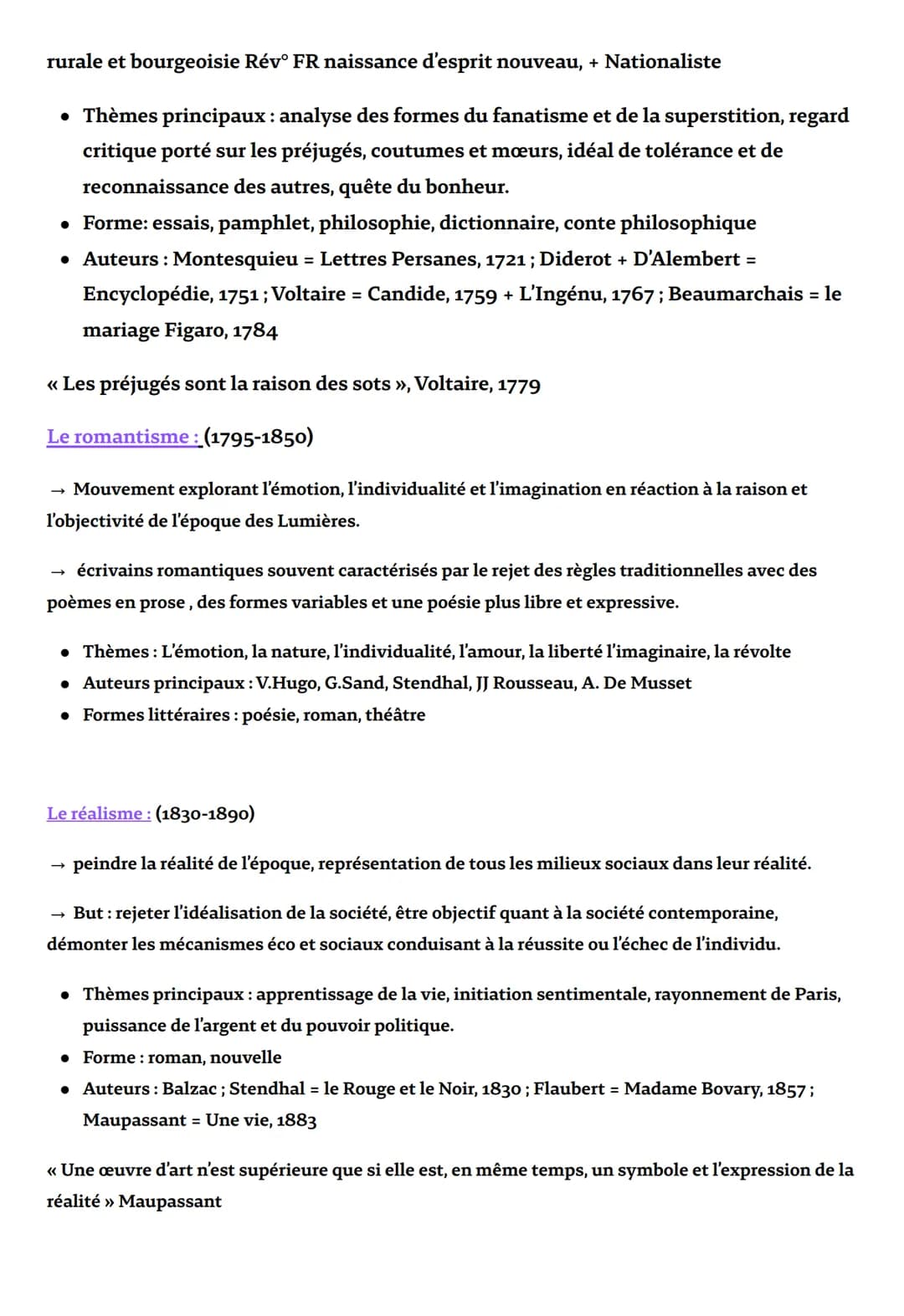 LES MOUVEMENTS LITTÉRAIRES
L'humanisme (XVIème-).
→ L'homme est au centre de la réflexion, les humanistes pensent qu'il est bon par nature e