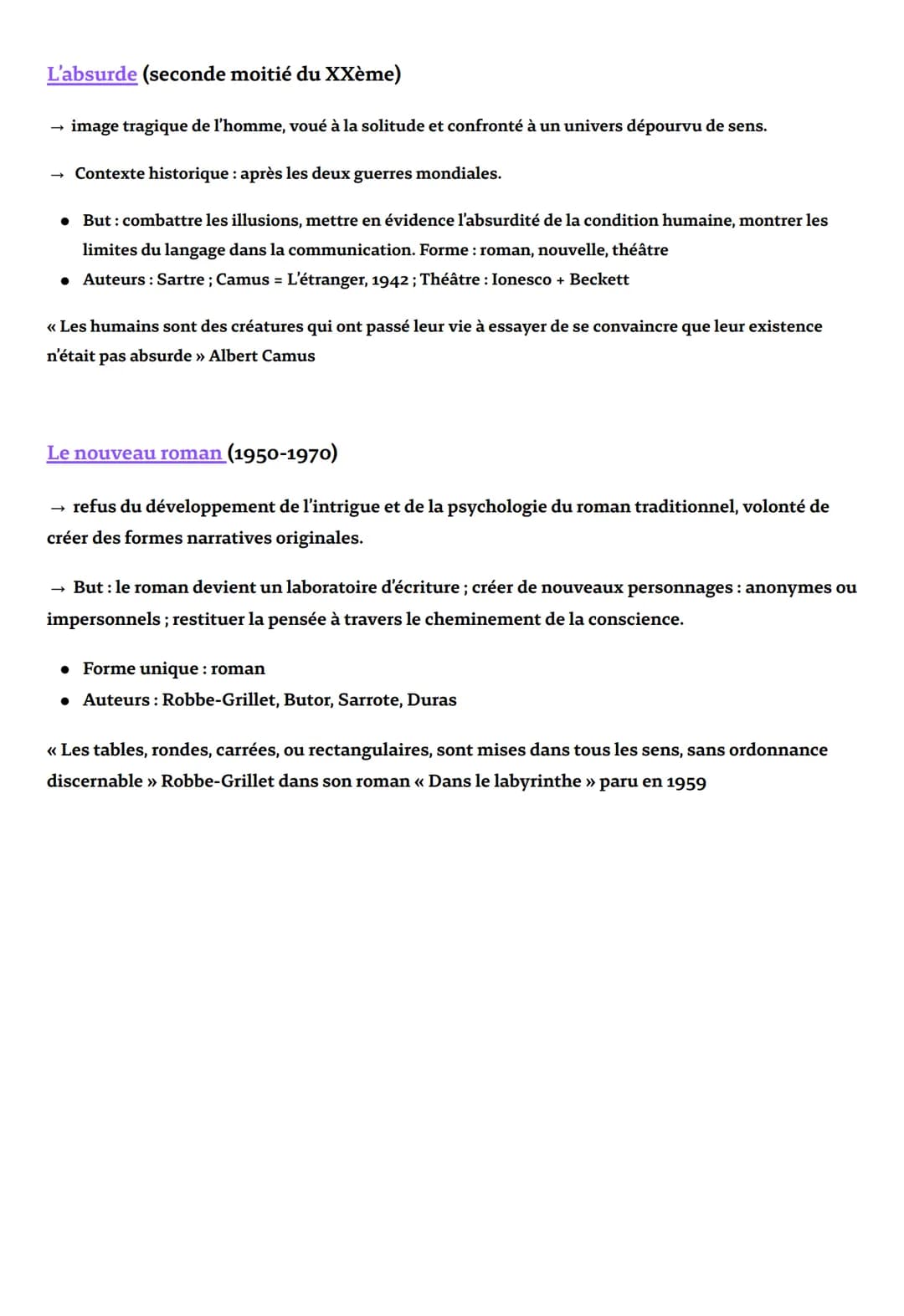 LES MOUVEMENTS LITTÉRAIRES
L'humanisme (XVIème-).
→ L'homme est au centre de la réflexion, les humanistes pensent qu'il est bon par nature e