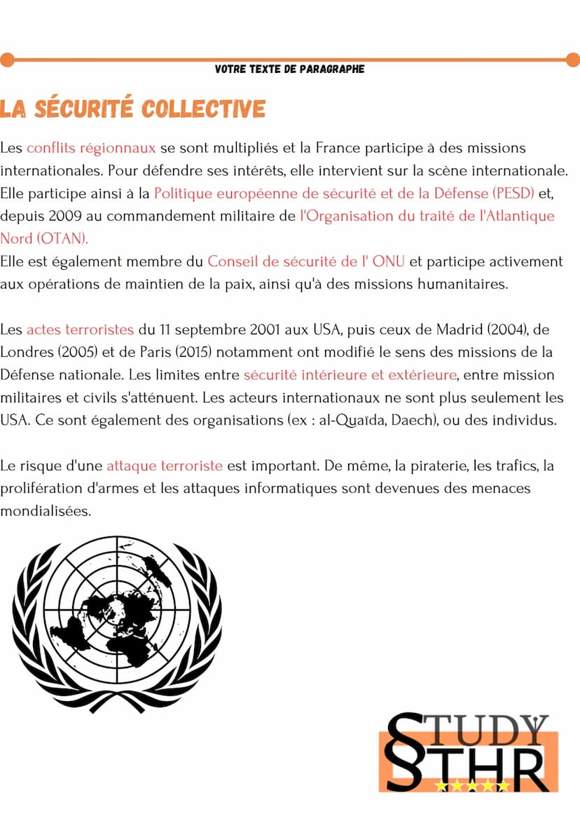 LA PROTECTION DES PERSONNES
QUELLE DÉFENSE NATIONALE ?
La mission : garantir la sécurité du territoire et de protéger la population. Appliqu
