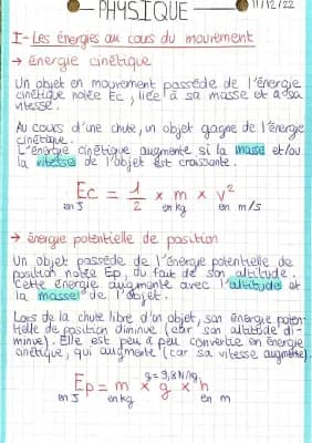 Know Les énergies au cours du mouvement  thumbnail