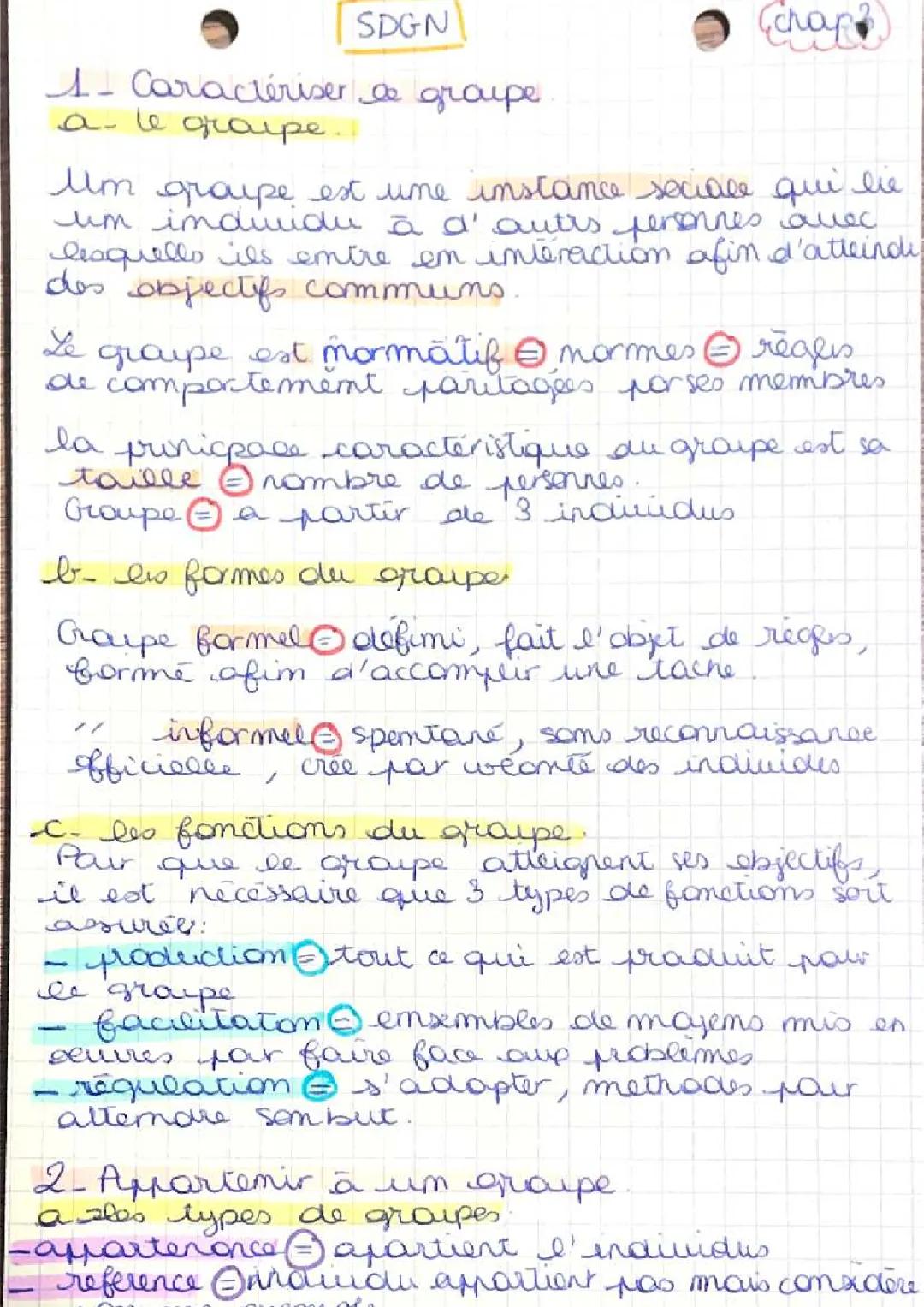Chap 3 SDGN : Caractériser un groupe 