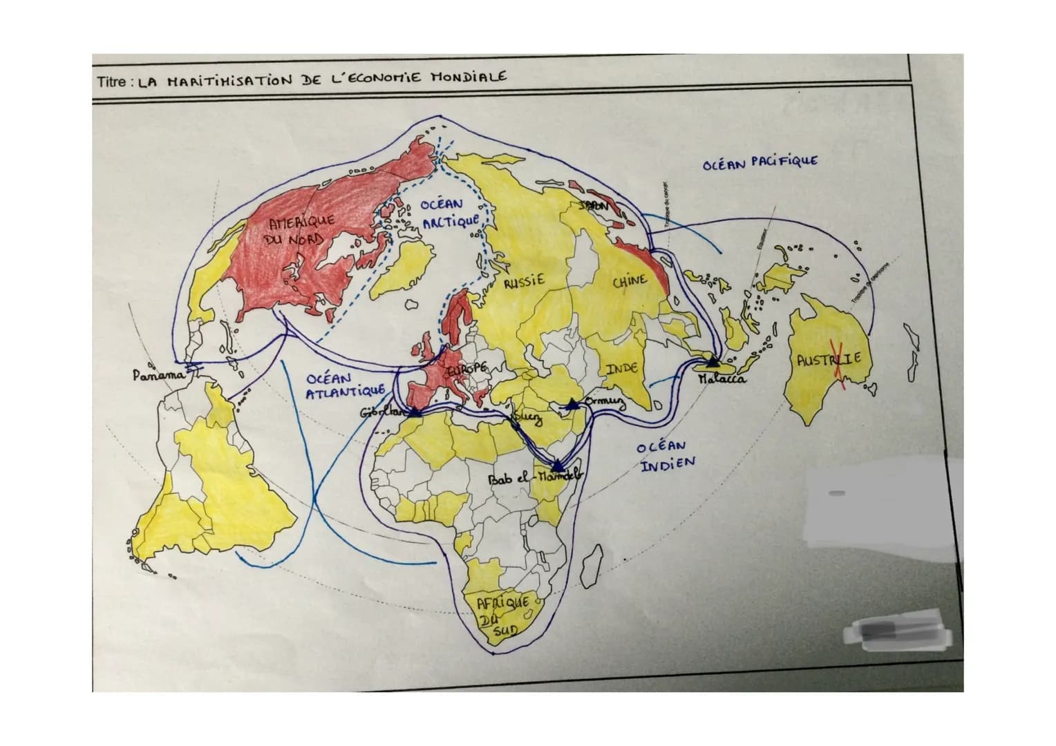 Titre: LA MARITIMISATION DE L'ECONOMIE MONDIALE
Panama
AMERIQUE
DU NORD
OCÉAN
ATLANTIQUE
God
OCEAN
ARCTIQUE,
RUSSIE
diez
Bab el-Mandelf
AFRI
