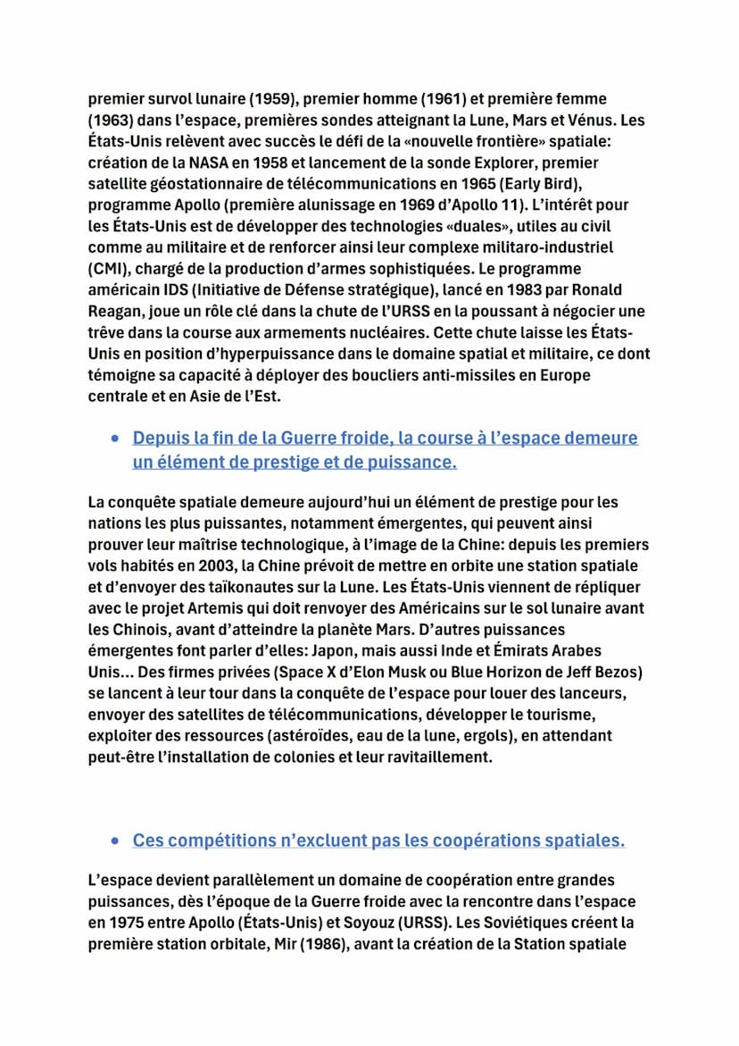 De nouveaux espaces de conquête:
océans et espace
Après des siècles de luttes terrestres, les humains partout
dans le monde se sont intéress