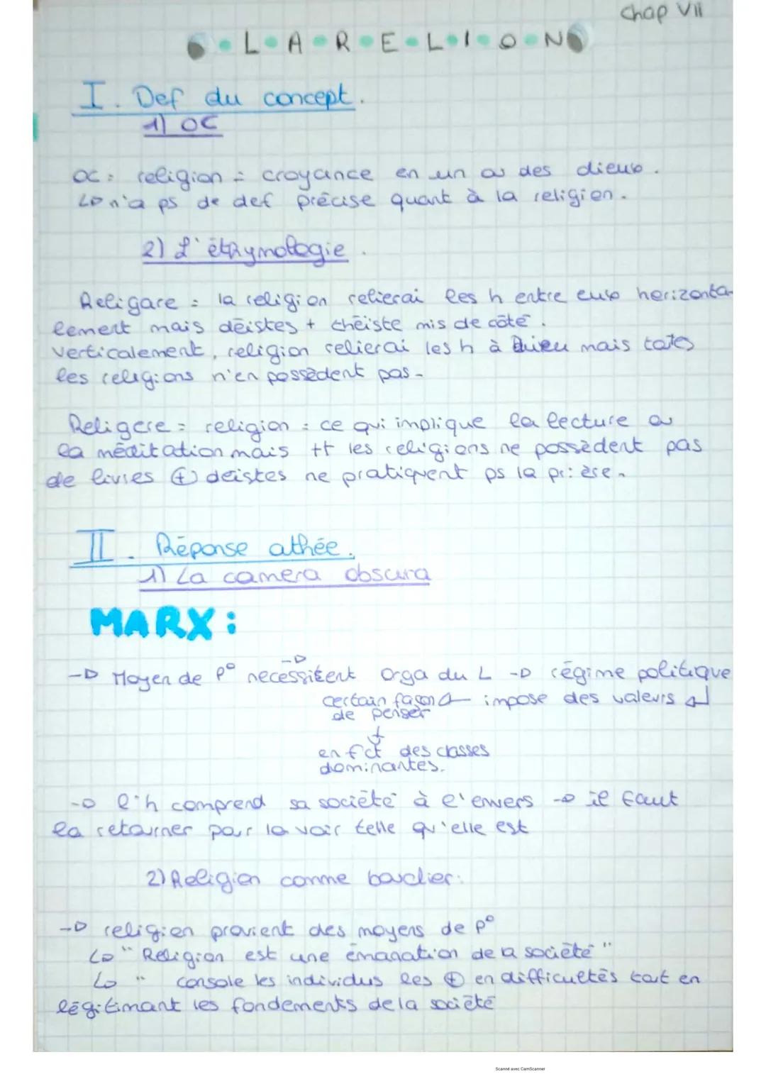 Chap Vil

LA RE-LION

I. Def du concept.
1) OC

oc religion = croyance en un ou des dieus.
Lon'a ps de def précise quant à la religion.

2) 