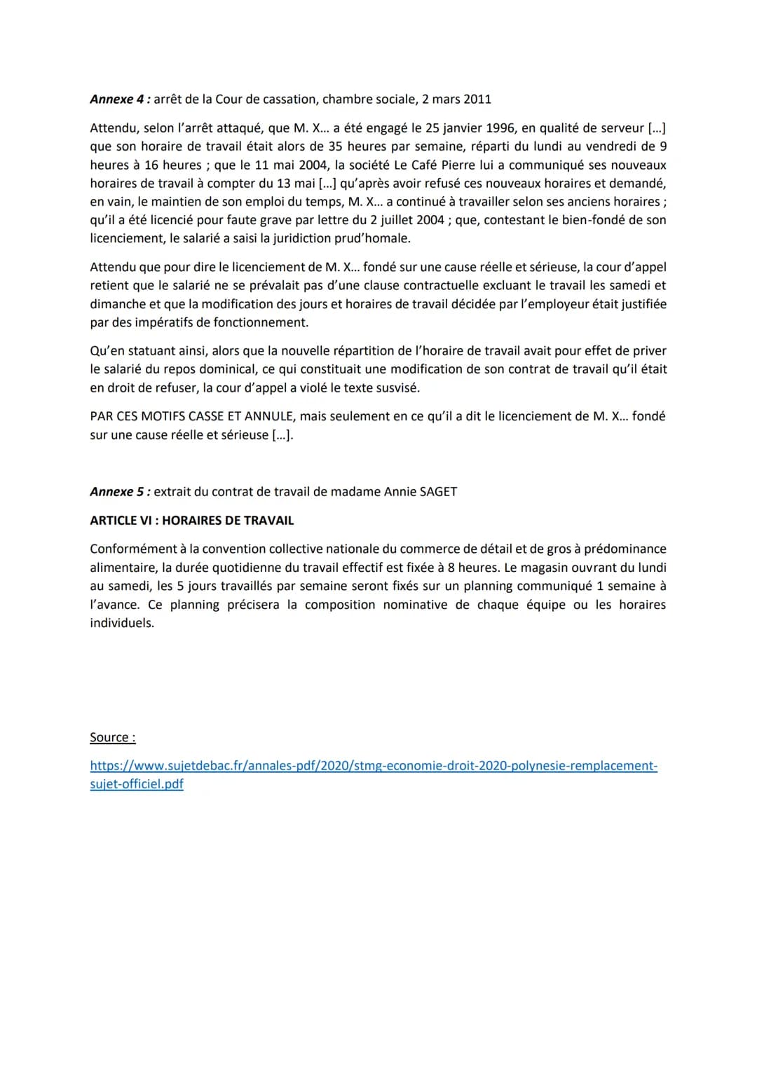 BAC SCIENCE TECHNOLOGIQUE
DU MANAGEMENT ET DE LA GESTION
Durée : 3 heures
(Session 2020)
DROIT
À l'aide de vos connaissances et des ressourc