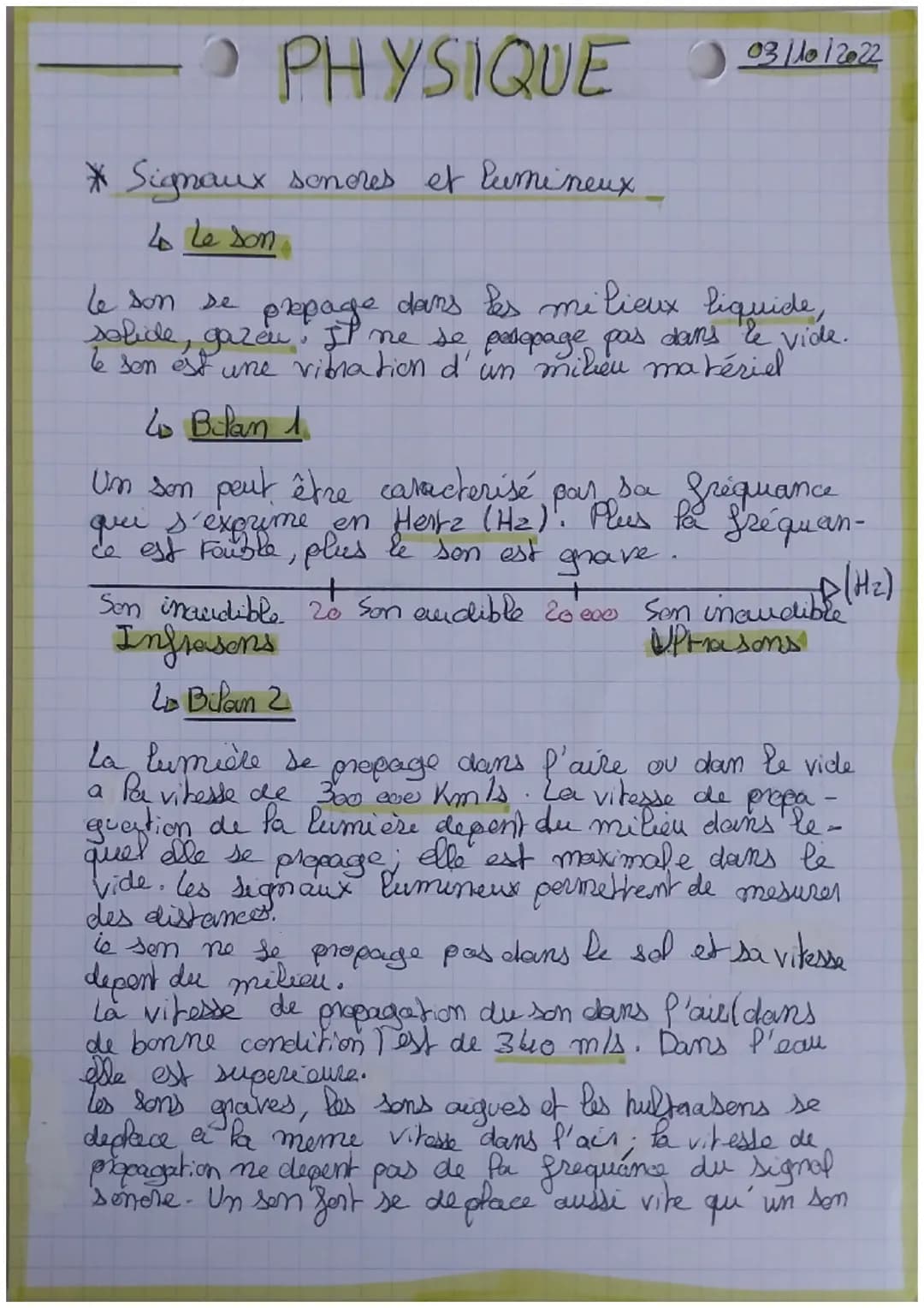PHYSIQUE
* Signaux sonores et lumineux
4 Le son
0311012022
le son
se propage
dans les milieux liquide,
solide, gazeu. It me se potopage pas 