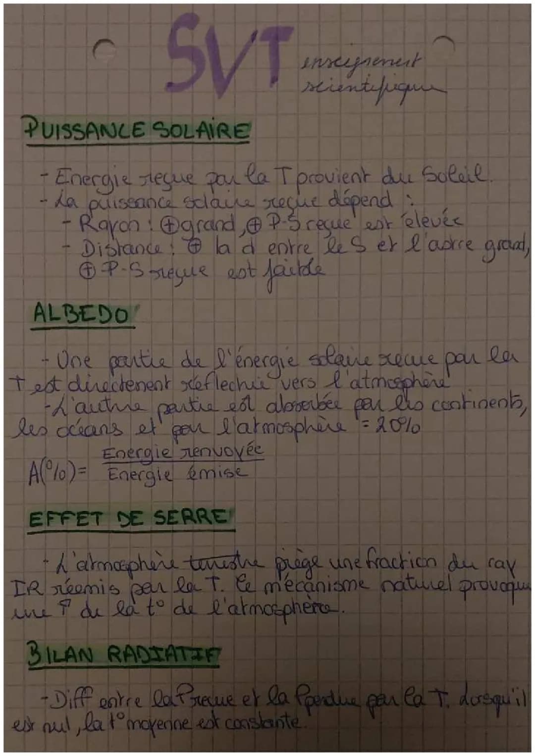 Le Bilan Radiatif Terrestre + Exercice Corrigé Schéma PDF
