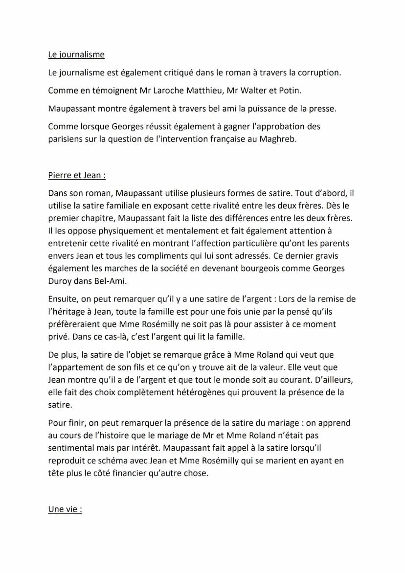 Exposé La Satire sociale chez Maupassant.
1. Introduction
a. milieu de Maupassant + petite biographie
b. modes de vie
2. La satire sociale
a