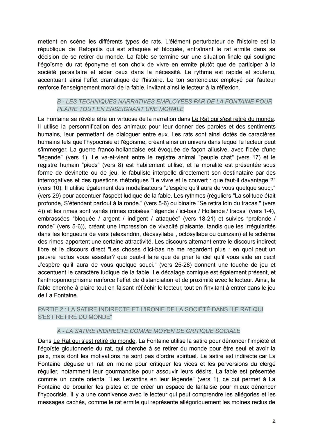 Commentaire de texte : Le Rat qui s'est retiré du monde, Jean de La Fontaine
INTRODUCTION
Jean de La Fontaine, l'un des plus grands fabulist