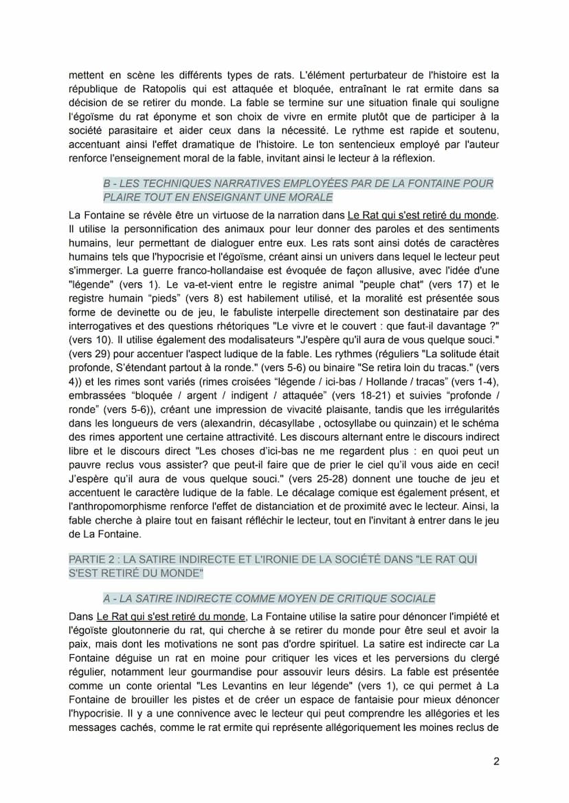 Commentaire de texte : Le Rat qui s'est retiré du monde, Jean de La Fontaine
INTRODUCTION
Jean de La Fontaine, l'un des plus grands fabulist