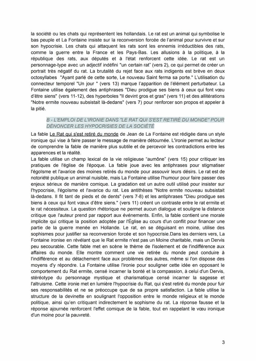 Commentaire de texte : Le Rat qui s'est retiré du monde, Jean de La Fontaine
INTRODUCTION
Jean de La Fontaine, l'un des plus grands fabulist