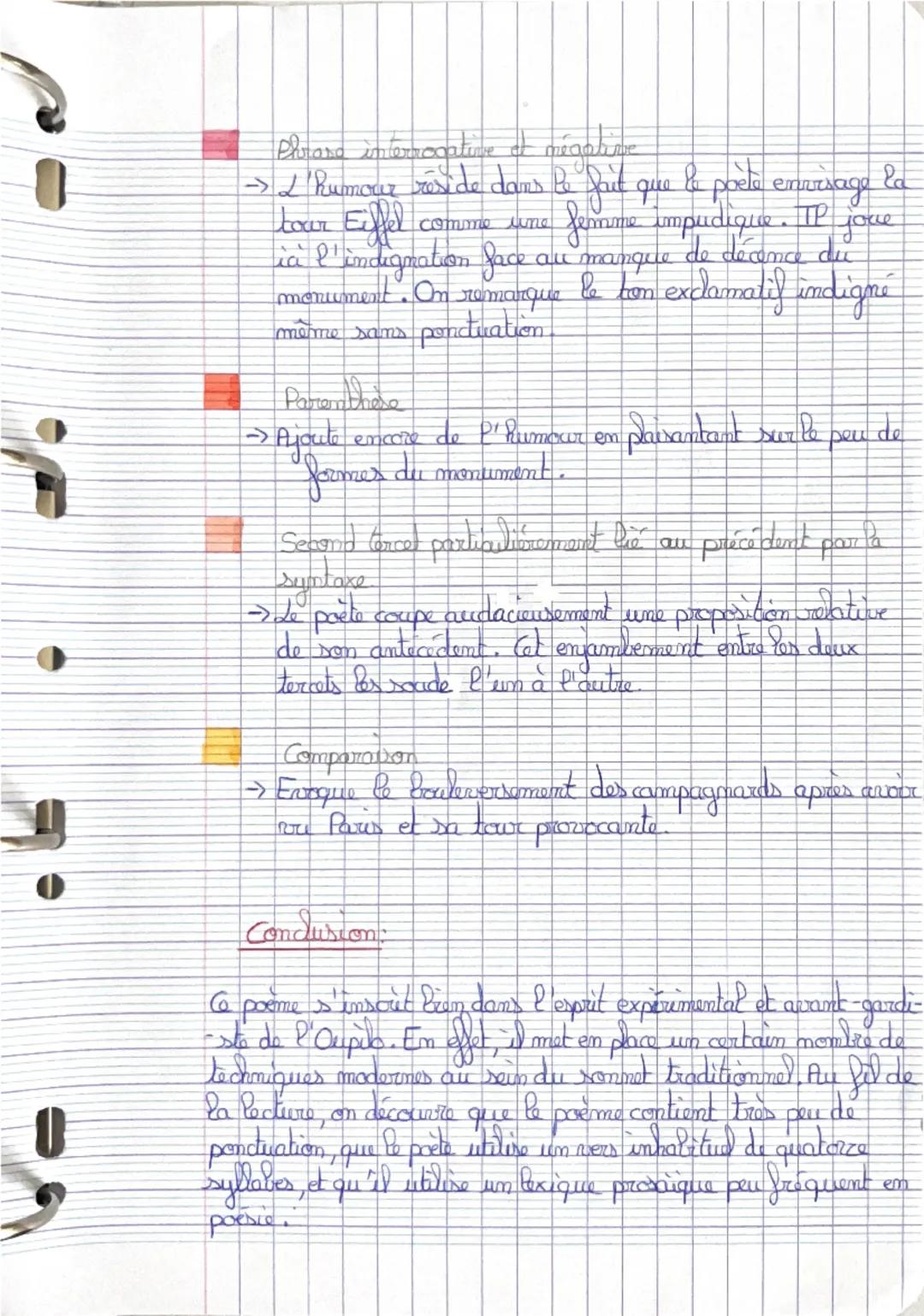Forme Fixe / Sonnet
-> Quatrains / Tercets
14 syllabes

Texte 12:
À la tour Eiffel

Oljet d'étude : da poésie du XIXe au XXIe siècle

Parcou