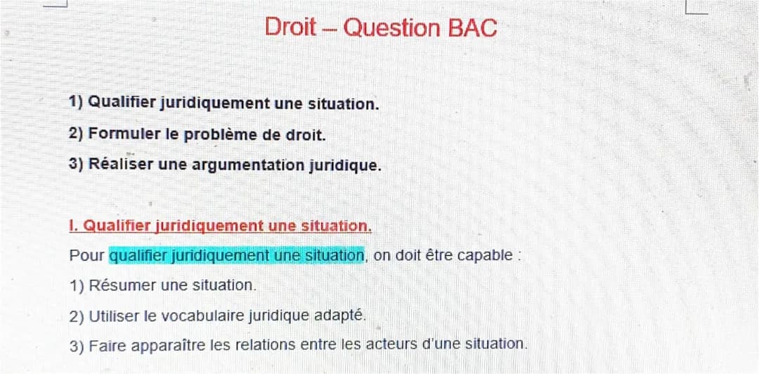 Exemples de Questions et Exercices Corrigés en Droit pour le BAC STMG