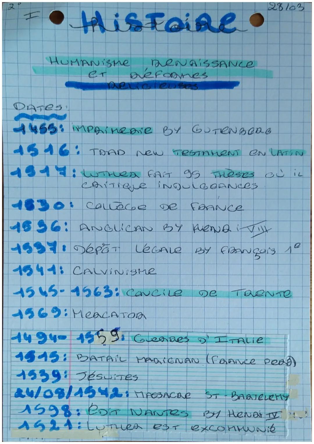 29
28163
• His Foire
HUMANISme ARNAISSANCE
er Déformes
DATES
4455: IMPRIMRDIR BY GUTENBERG
4546: TRAD New TESTAMENT EN LATON
4914:UTHEA FAIT
