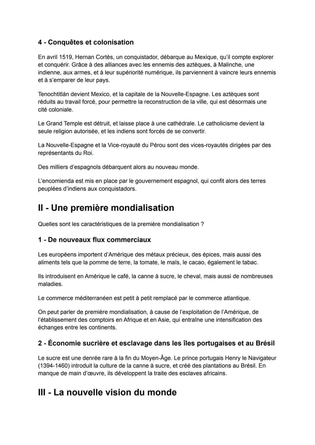 L'ouverture Atlantique : les conséquences de la
découverte du nouveau monde
I - Conquête et colonisation de l'Amérique
Pourquoi les européen